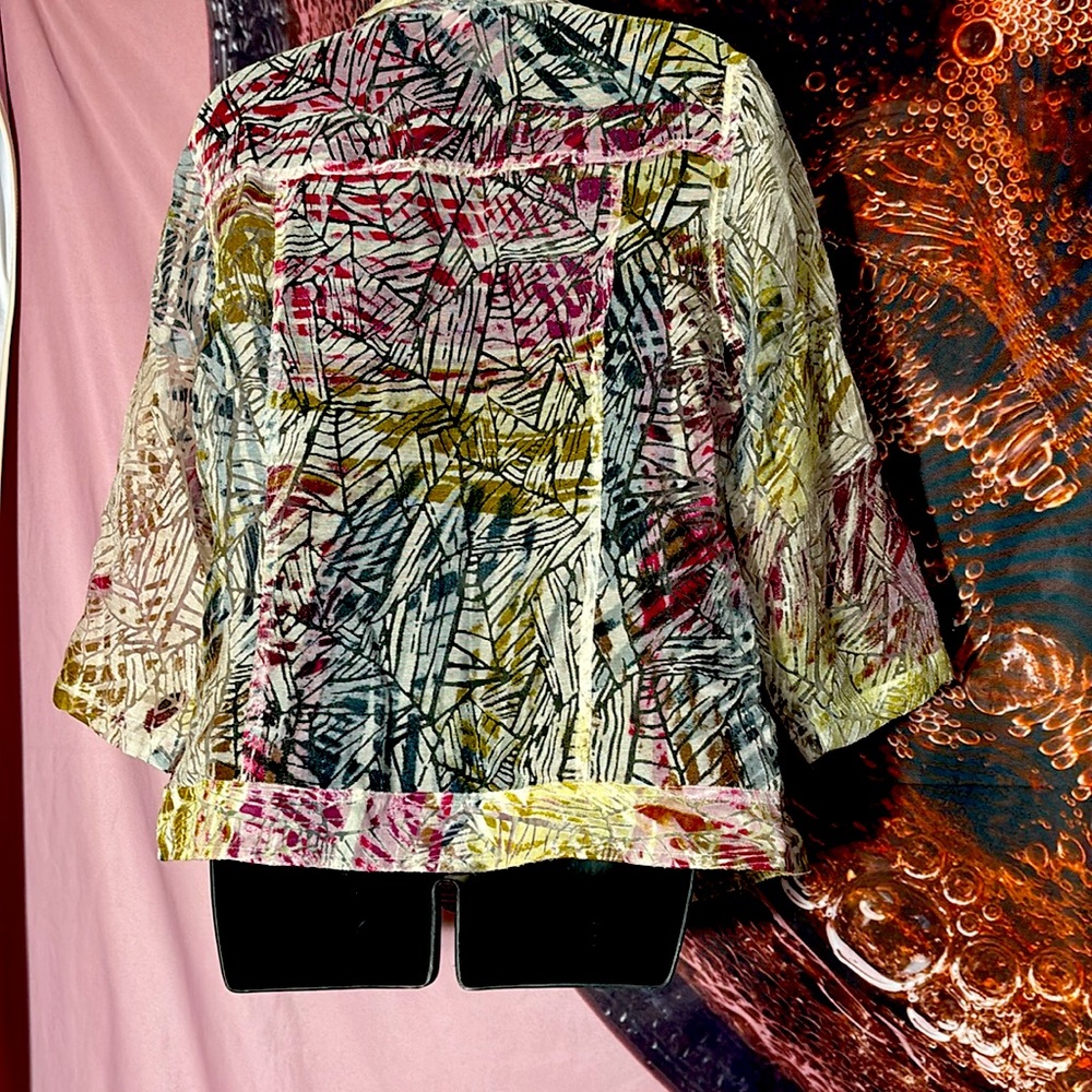 Coldwater Creek Women sheer multi-color sheer Jackets - Picture 3 of 7